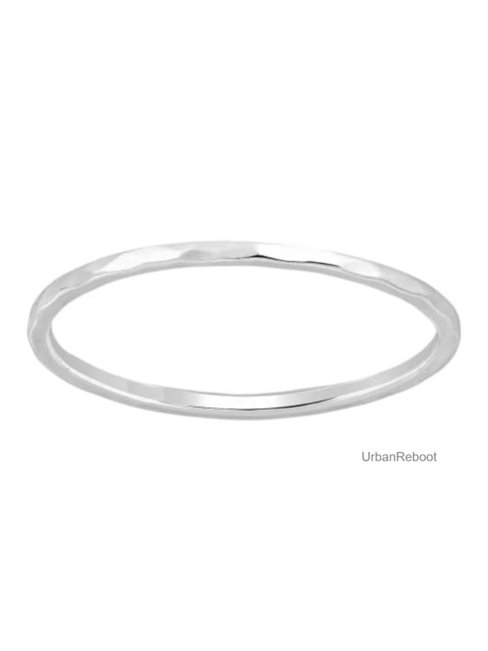 Thin Hammered Stacking Ring 1.3mm Solid 925 Sterling Silver or 14K Gold Fill